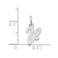 thumbnail image 2 of 14k White Gold Small Script Initial V Charm, 2 of 3