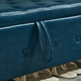 thumbnail image 4 of 48" Ottoman Bench with Storage, Upholstered Faux Leather PU Tufted Storage Ottoman for Bedroom, Living Room, Entryway,Blue, 4 of 18