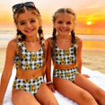 thumbnail image 5 of CCRFTGI Girls Swimsuits Size 7 2 Piece Set Swimming Girls Bikini Beach Vacation Girls Bathing Suit Summer Cute Floral Print Girls Fashion Swim Suit Kids Bikini Swimwear Gray 7-8 Years, 5 of 9