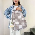thumbnail image 5 of Mochila de nailon a cuadros versátil de gran venta a la moda 2024 Nueva mochila de viaje versátil de alta calidad y alta capacidad, 5 of 5