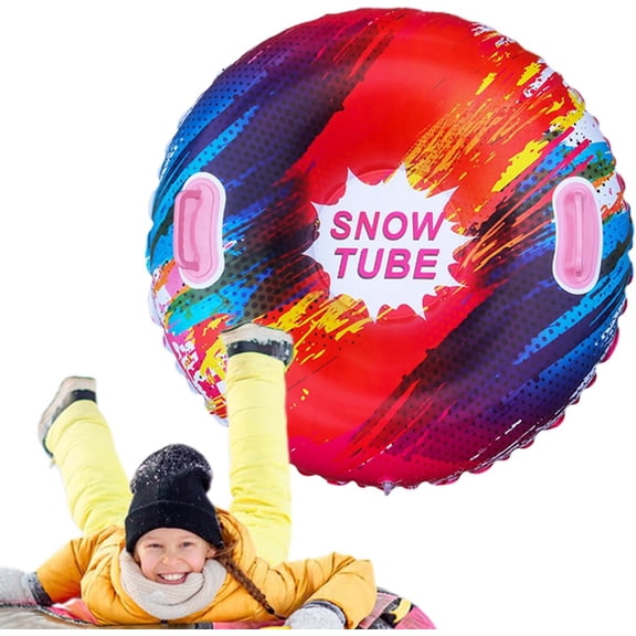Inflatable Snow Tube - Sledding Tube, Inflatable Sled | Colorful Snow Sled Toys for Sledding with Handles, Anti-Tip-Over Design Snow Tubes for Sledding, for Kids Adults Family