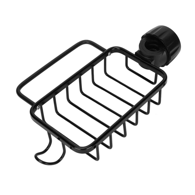 Rack à Robinet, Support de Rangement de Robinet Polyvalent en Aluminium Sans Bavure pour Cuisine pour Tampons à Récurer Noir