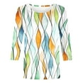 thumbnail image 4 of ZQGJB Floral Shirts for Women Plus Size Womens Cute 3/4 Length Sleeve Crewneck Tunic Blouse Loose Oversized Soft Cotton Graphic Workout Tees Shirt Tops Multicolor#05 XXXXXL, 4 of 5
