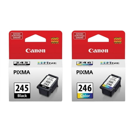 Genuine Canon PG-245 Black Ink Cartridge + Canon CL-246 Color Ink Cartridge