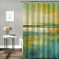 thumbnail image 2 of JRXY Abstract Wall Art Green Landscape Shower Curtain, Multiple Sizes White, 2 of 6