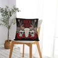 thumbnail image 5 of Rock And Roll Guitar Skull Roses Decorative Throw Pillow Cases Square Cushion Cover Pillowcases for Couch Bed Living Room 16x16, 5 of 6