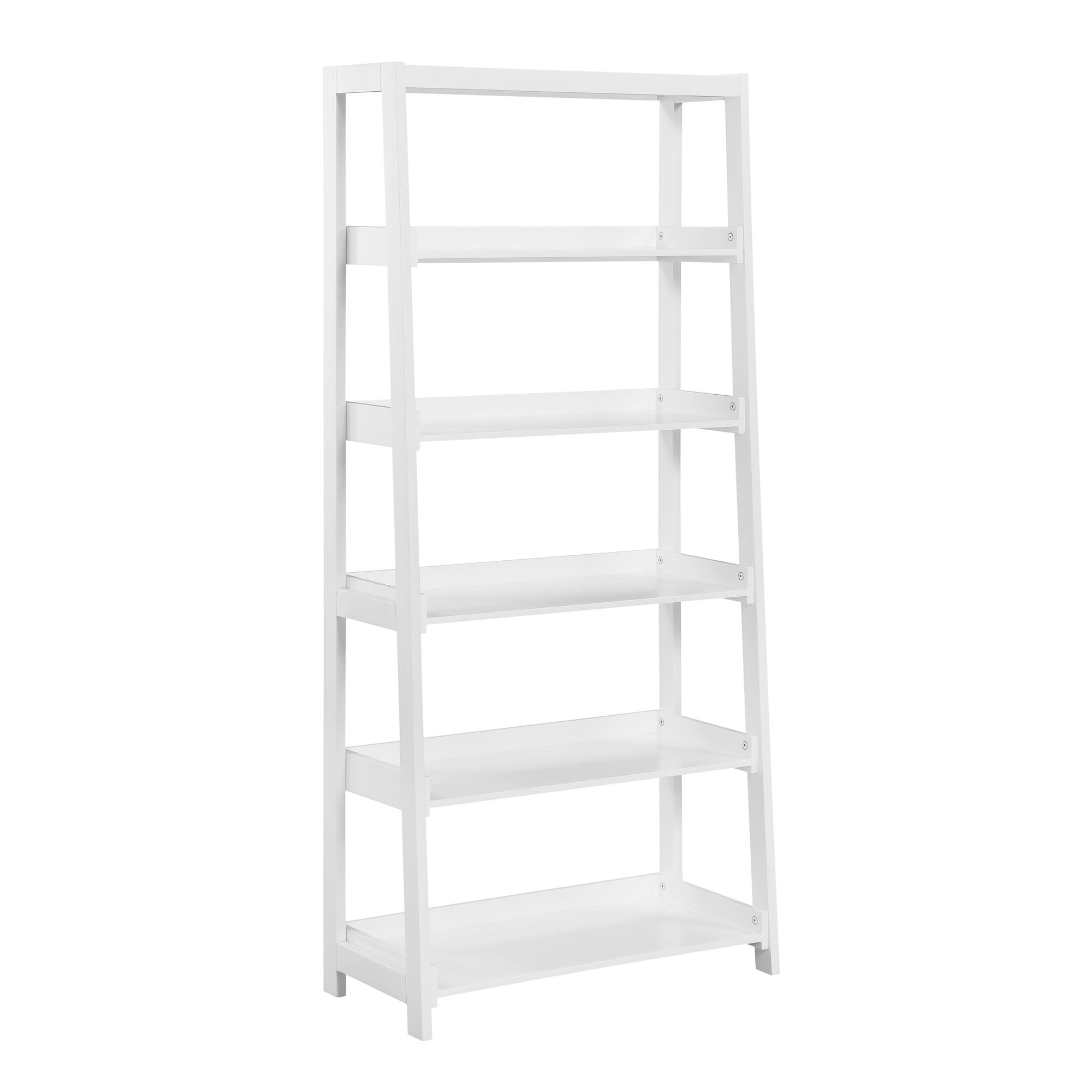 Modern 5-Shelves Bookcase White Finish Toy Storage Unit Display Rack Wooden Furniture 1pc