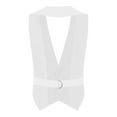 thumbnail image 5 of iiniim Kids Boys Lapel V Neck Button Up Formal Tuxedo Suit Vest Halter Waistcoat Backless Tank Top A White 8, 5 of 6