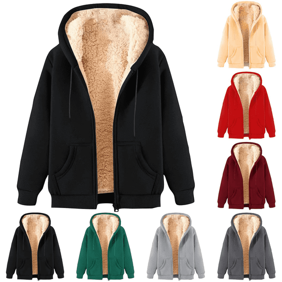 Sweatshirts for Men Zip up Hoodie Loose Solid Color Heavyweight Fleece Winter Warm Athletic Sweat shirt