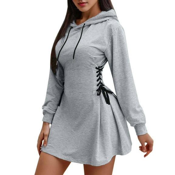 Hauaitttt Women Girl Slim Hoodie Long Sweatshirt Shape Hoodies Sweatshirt Hoody Ladies Autumn Plain Lace up Drawstring Hooded Hooded Thin Sweatshirt Women Sleeve Womens Athletic Hoodies Pullover