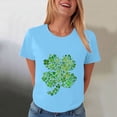 thumbnail image 5 of COMVALUE Funny Cute Shamrock Irish Graphic Tee Top for Women St Patricks Day Shirt (Sky Blue, XXL), 5 of 8