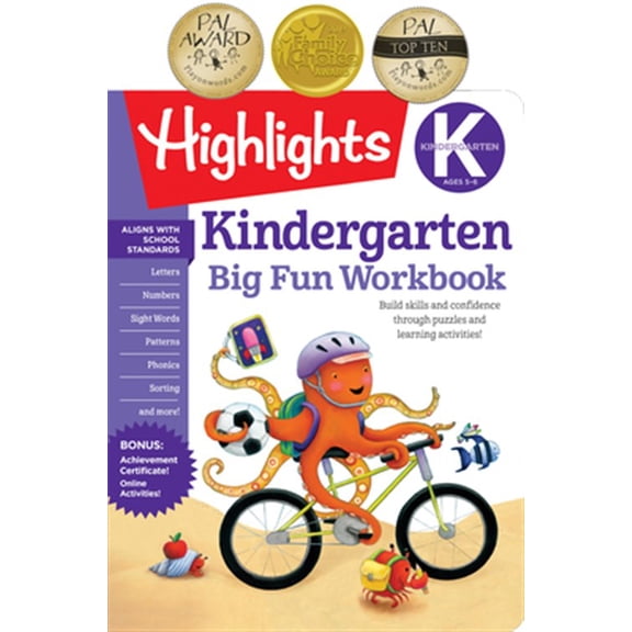 Pre-Owned The Big Fun Kindergarten Activity Book: Build skills and confidence through puzzles and early learning activities! (Highlights Big Fun Activity Workbooks) Paperback