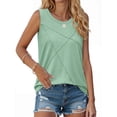 thumbnail image 2 of Fantaslook Summer Tank Tops for Women Pleated Crewneck Casual Sleeveless Tops Dressy Shirts, 2 of 8