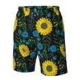 thumbnail image 5 of Naloa Sunflowers And Blue Flower Men's Beach Shorts, Surfing shorts, Swim trunks, Quick Dry Swim Trunks for Surfing Beach Fun - Large, 5 of 9