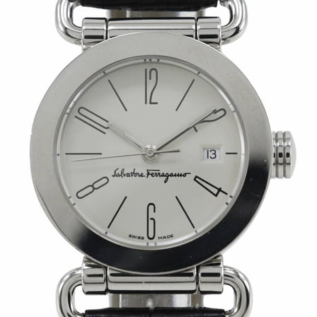 Pre-Owned Salvatore Ferragamo Women's Stainless Steel and Leather Quartz Watch with... (Good)