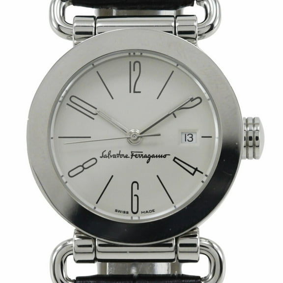 Pre-Owned Salvatore Ferragamo Women's Stainless Steel and Leather Quartz Watch with... (Good)