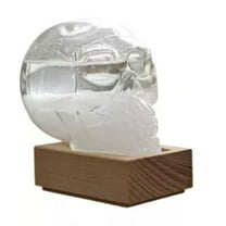 MOQIN Storm Glass Weather Predictor Bottle - 30ml Decorative Barometer with Wood Stand, Science Desk Ornament, Unique Home Office Gift, Crystal Climate Forecast Display, Halloween Decor