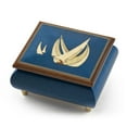 thumbnail image 1 of Vibrant Blue Sailboat Handcrafted Italian Music Box - Battle Hymn of the Republic, 1 of 2