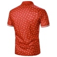 thumbnail image 4 of Birdeem Men Casual Button Short Sleeve Print Turndown Pullover T-Shirt Tops, 4 of 8