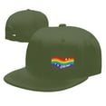 thumbnail image 4 of DouZhe Flat Brim Cap Snapback Hat, Rainbows Flag Prints Adjustable Green Adult Baseball Cap, 4 of 6