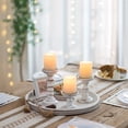 thumbnail image 3 of Nuptio Wooden Candle Holders for Pillar Candles: Rustic Pillar Candles Holder Set of 3 Tall Centerpiece for Table, 3 of 9