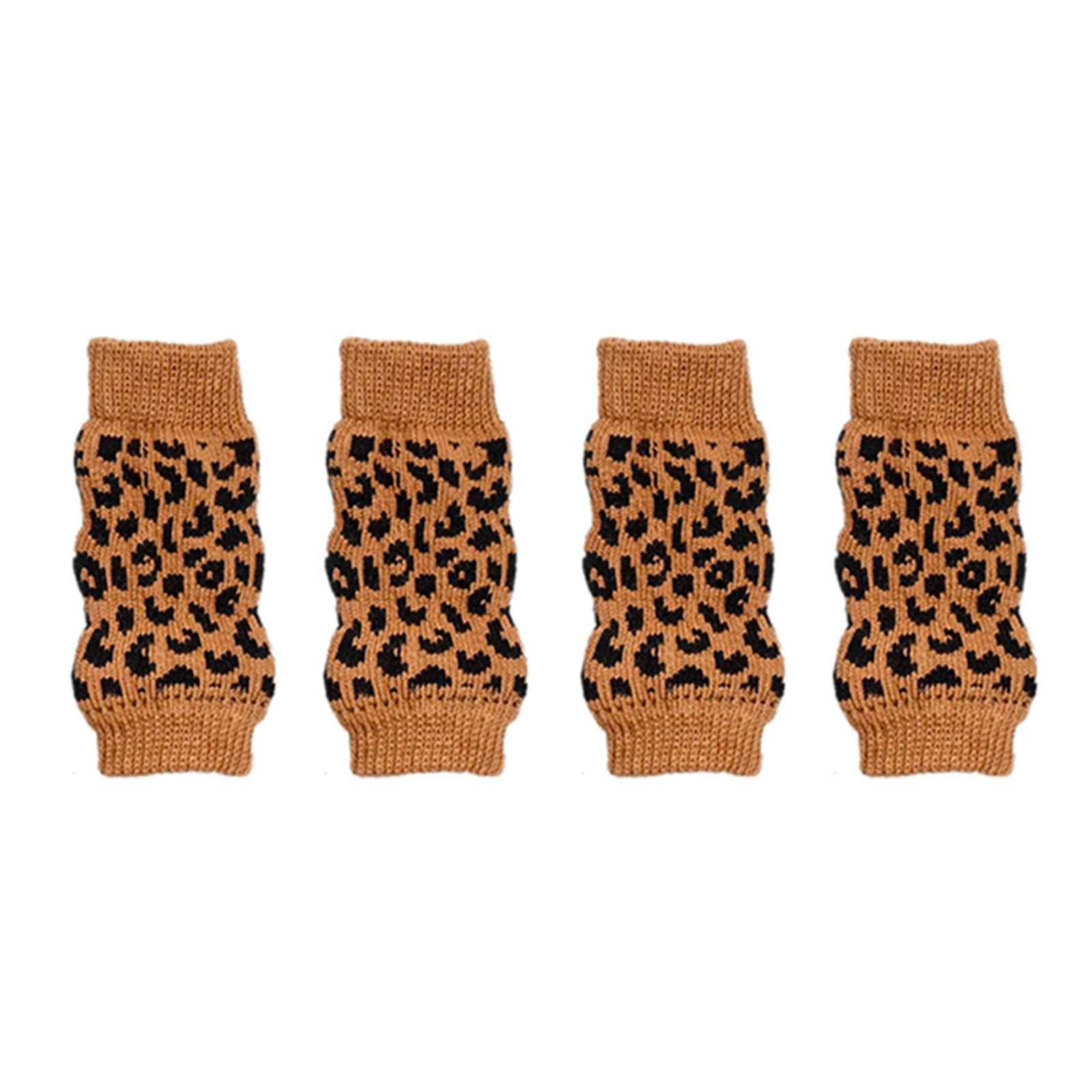 Winter Pet Dog Leg Socks Zebra Leopard Dots Print Non-Slip Leg Warmers Leopard S Mggsndi 4Pcs/Set Dog Leg Warmers