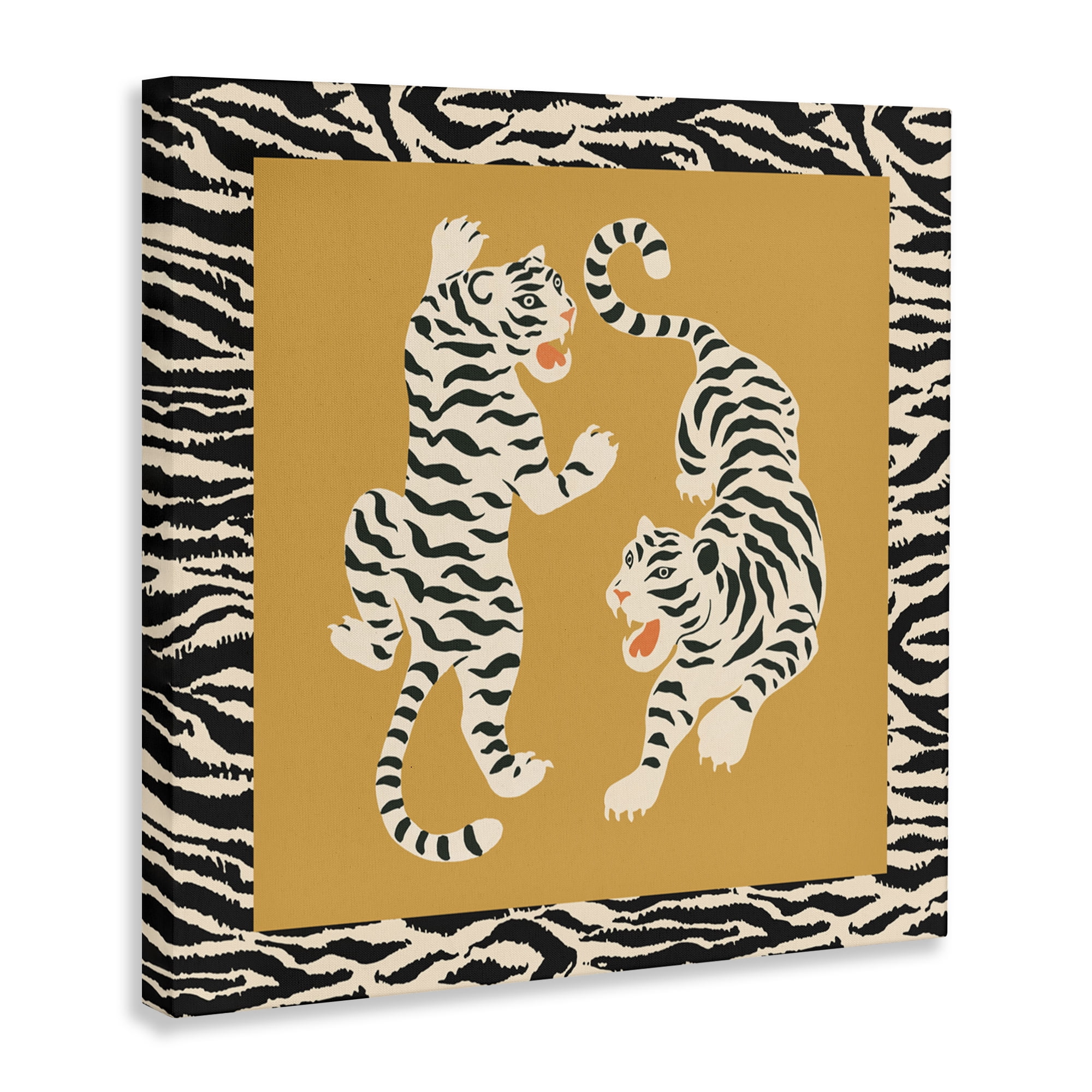 Stupell Industries Boho Twin Tiger Stripes Canvas Wall Art, design by Karolina Sato