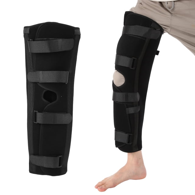 Immobilisateur de Genou Réglable une Pièce Plaque en Acier Légère Supports Attelle de Genou Confortable Réglable
