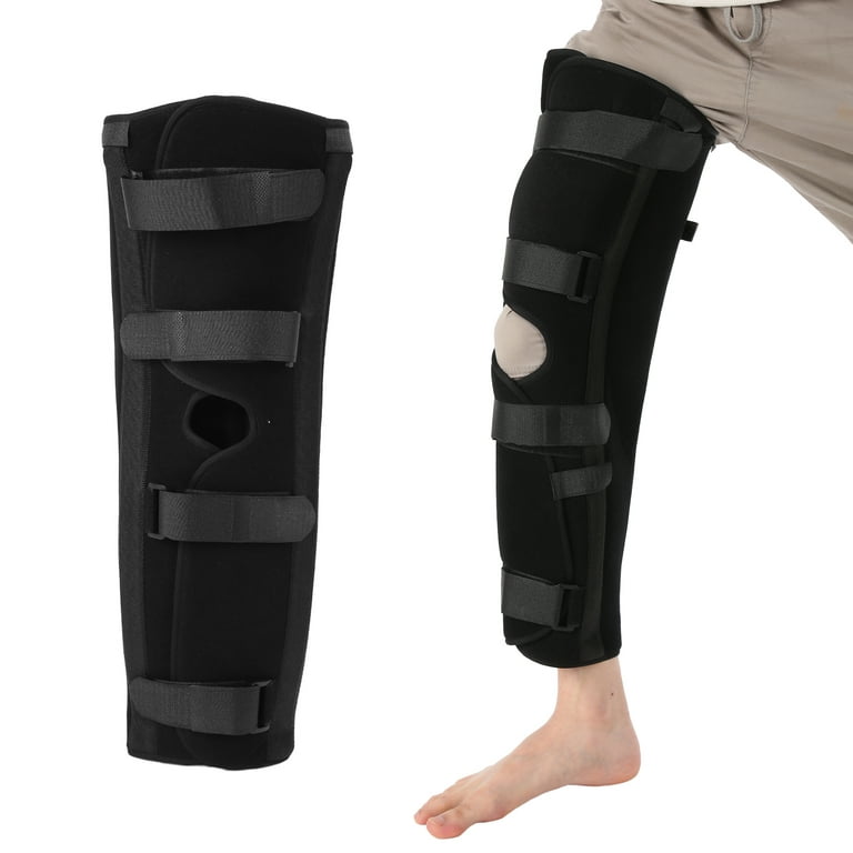 Knee , Lightweight Steel Plate Support Knee Brace Full Leg Brace  Stabilizer, Support Splint For Knee Fractures Joint Injuries, Fits Right Or  Left Leg