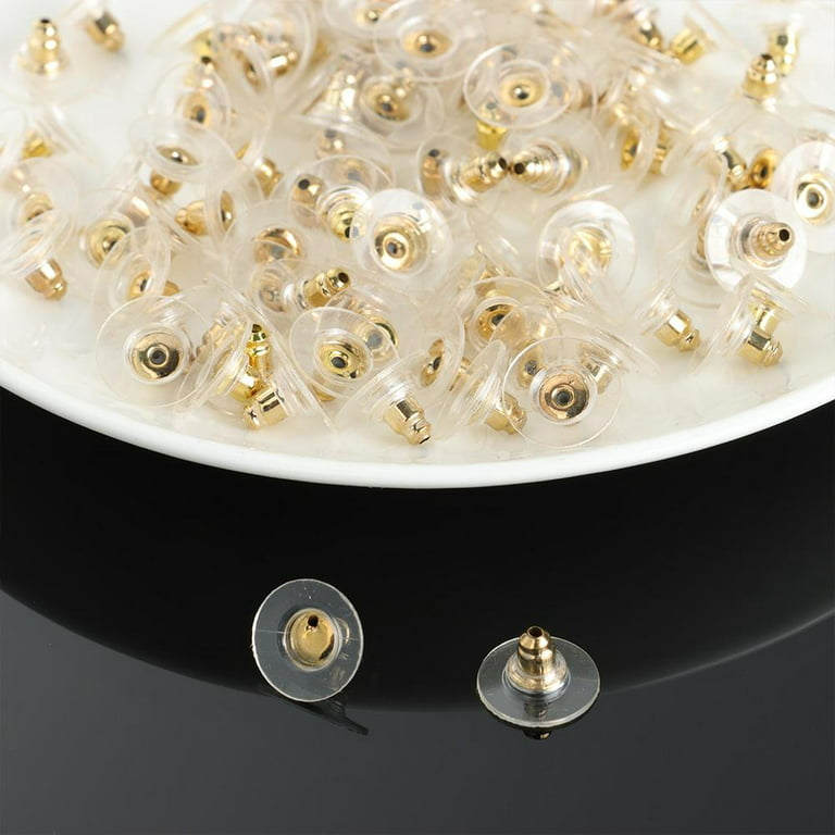 50pcs/100pcs Rubber Silicone Earring Clasp Transparent Ear Nut