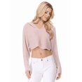 thumbnail image 2 of Yemak Women's Long Sleeve Knit Cropped Sweater Pullover with Hoodie KC009-BLUSH-S/M, 2 of 5