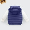 thumbnail image 4 of Splozh Kids Fleece Vest Boys Toddler Boys Girls Hooded Puffer Vest Padded Warm Winter Jacket Sleeveless Coat Navy,3-4 Years, 4 of 4