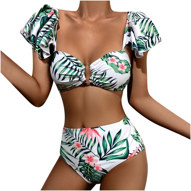 Conjunto de bikini a la moda para mujer, traje de baño de dos piezas con relleno, almohadilla en el pecho, sin soporte de acero, ropa de playa Fridja nalpqowj20681
