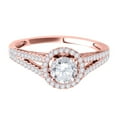 thumbnail image 2 of Aonejewelry 1/2 Carat Halo Diamond Engagement Ring 14K Solid Rose Gold, 2 of 4