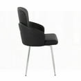 thumbnail image 5 of Set of 2 Contemporary Dining Chairs - Chrome Metal & Black Faux Leather with 250lbs Weight Capacity, 5 of 5
