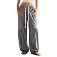 thumbnail image 3 of Zynoxe Wide Leg Sweatpants for Women Fashion Solid Color Womens Sweatpants Elastic Waist Drawstring Lounge Pants Comfort Lightweight Full Length Pants with Side Pockets S, 3 of 9