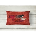 thumbnail image 2 of Black Haired Mermaid on Red Canvas Fabric Decorative Pillow, 2 of 3