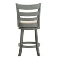 thumbnail image 5 of Weston Home Shapel Ladder Back 24"H Swivel Counter Height Stool, Antique Grey Finish, Beige Linen, 5 of 6