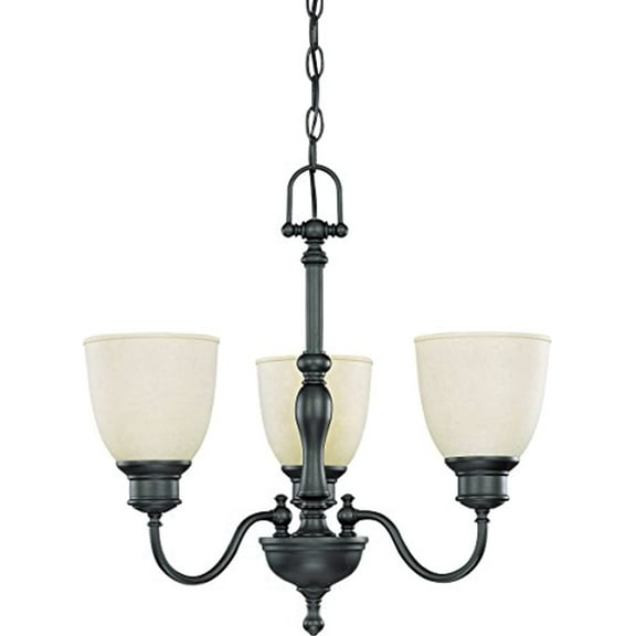 Nuvo Lighting 62774 - 3 Light (Medium Screw Base) 21" Bella Aged Bronze Finish with Biscotti Glass Chandelier Light Fixture (60-2774)