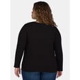 thumbnail image 2 of Terra & Sky Women's Plus Size Pointelle Top, Sizes 0X-4X, 2 of 4