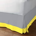 thumbnail image 2 of D.N.G. BEDDINGS 1 Piece Split Corner Two Tone Tailored Bed Skirt, King Size 24 Inch Deep Pocket, 800 Thread Count, 100% Egyptian Cotton, Solid Silver/Yellow Color., 2 of 3