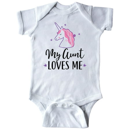 

Inktastic My Aunt Loves Me Unicorn Gift Baby Girl Bodysuit