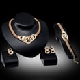 thumbnail image 2 of Flmtop Collier Ras du Cou en Cristal pour Femmes, Boucles d'Oreilles, Bracelet, Lustre, Ensemble de Bijoux, 2 of 10