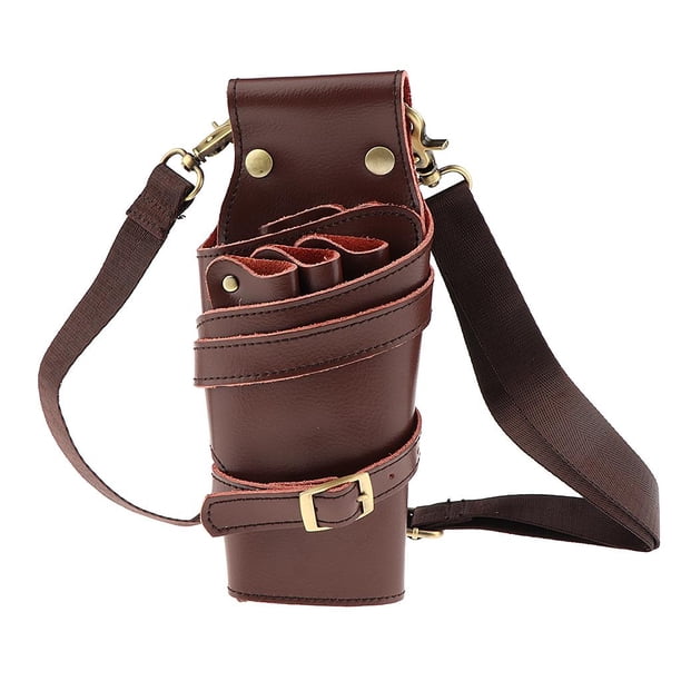 Tijeras de peluquería Peines Funda/Bolsa de soporte/Bolsa de almacenamiento para peluquería marrón Colcomx Scissors Holder Salon