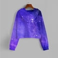 thumbnail image 4 of Xudanell Womens Cropped Sweatshirt Tie Dye Graphic Print Hoodie Women Blouses Sweatshirt Going Out Top Dark Purple XL, 4 of 5