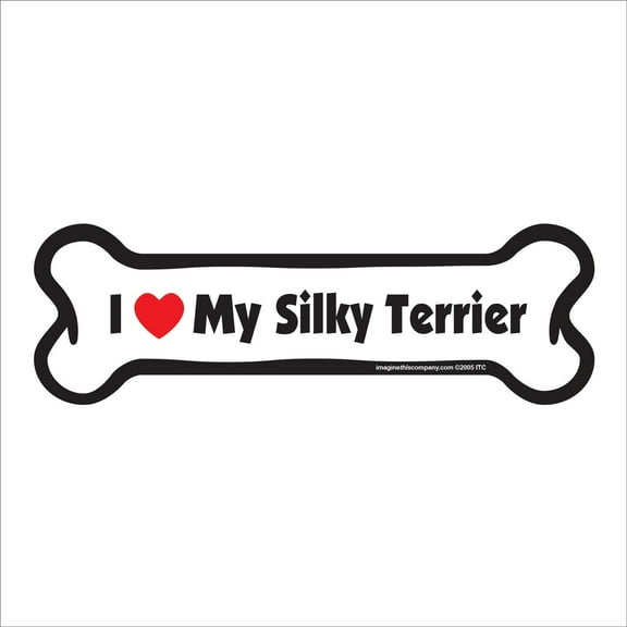 I Love My Silky Terrier Bone Magnet