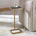 thumbnail image 5 of Uttermost Contemporary Metal Accent Table with Marble Top in Gold/Black, 5 of 5