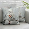 thumbnail image 3 of Throw Pillow Covers White Smiling Snowman Square Pillowcases for Home Decor Sofa Car Bedroom Winter Falling Snowflakes Creative Design Pillow Cases, 3 of 5
