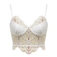 thumbnail image 3 of PEASKJP Easy-On Bra for Women Seamless Padded V Neck Wireless Bras, White L, 3 of 5