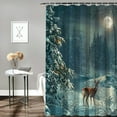 thumbnail image 2 of JEUXUS Deer in Snowy Winter Night Forest Whitetail Deer Photo Deer Art Deer Pictures Shower Curtain for Bathroom Decoration White, 2 of 6